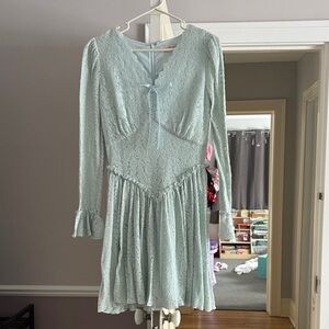 Ivy City Co Light Blue Long Sleeve Dress
